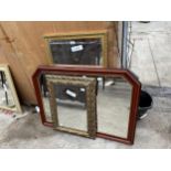 THREE VARIOUS WALL MIRRORS