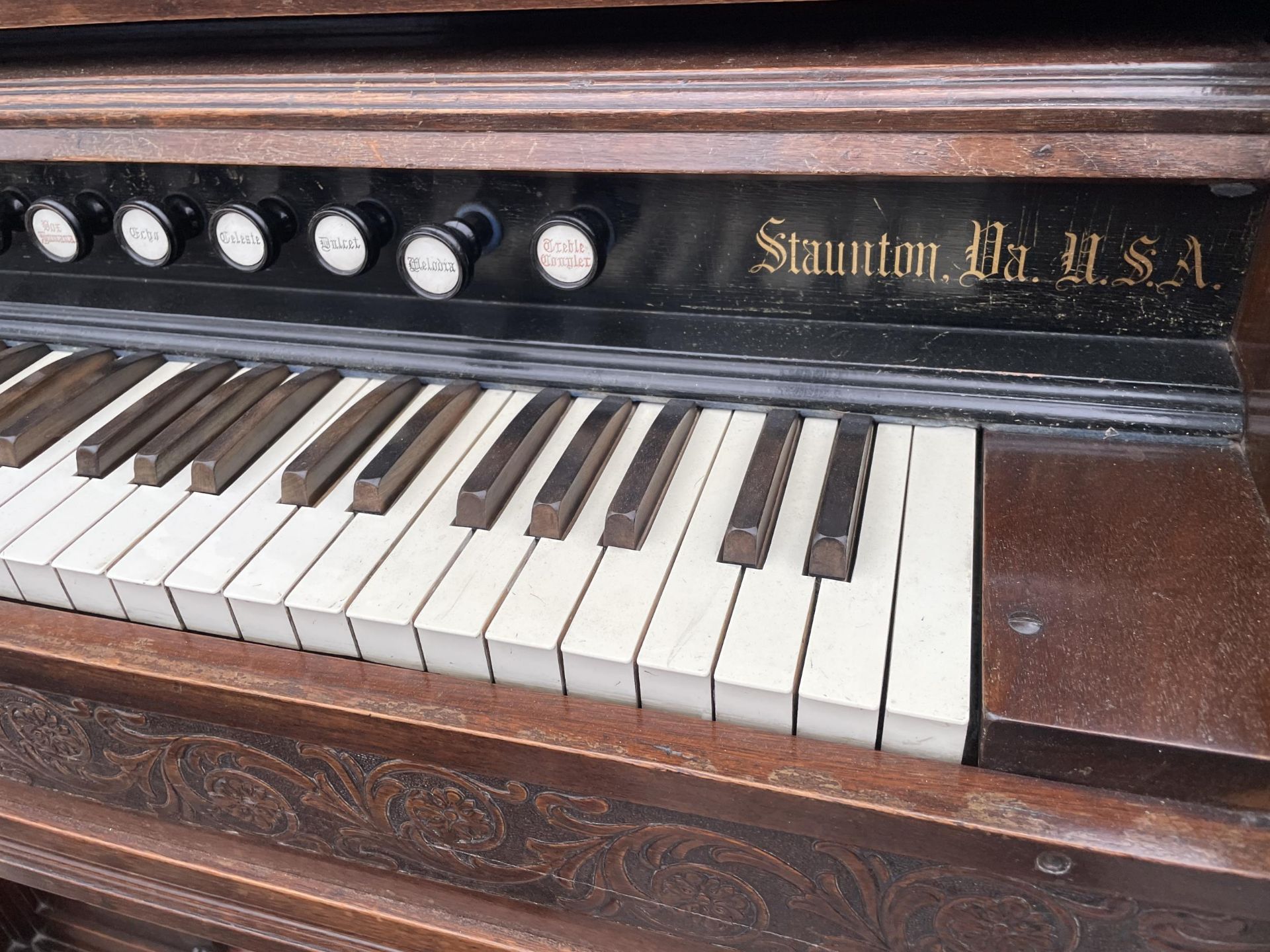 A W.W.PUTNAM & CO AMERICAN PEDAL ORGAN WITH MIRROR-BACK - Bild 5 aus 12