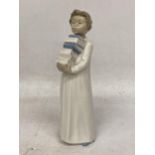 A NAO LLADRO FIGURE OF A BOY CARRYING BOOKS