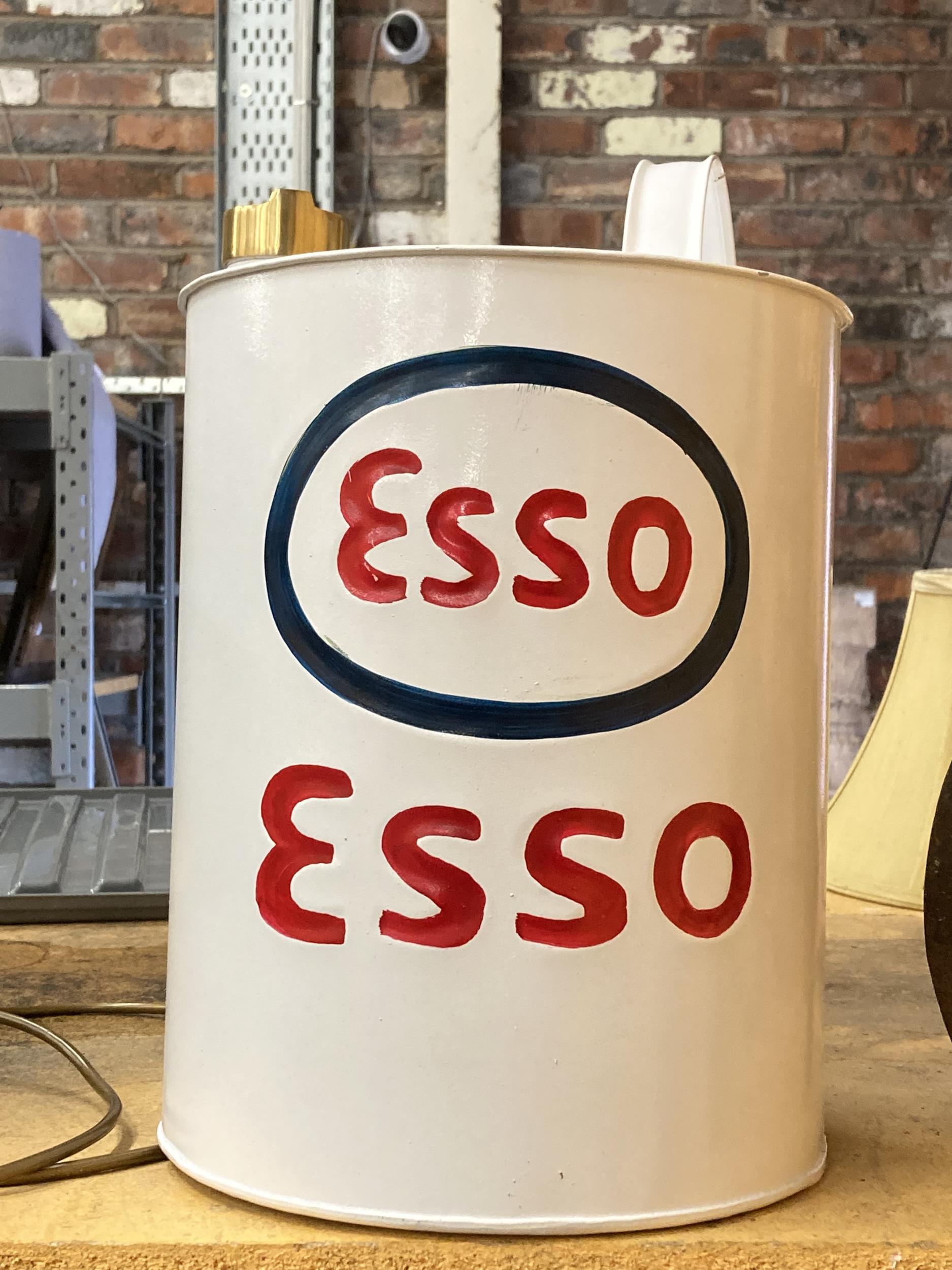 A WHITE 'ESSO' PETROL CAN, HEIGHT 30CM