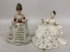 TWO FIGURES - A ROYAL DOULTON 'MY LOVE' HN2339 & UNMARKED CONTINENTAL FIGURE