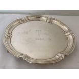 AN ELIZABETH II 1966 HALLMARKED SHEFFIELD SILVER SALVER / CARD TRAY, MAKER COOPER BROTHERS & SONS