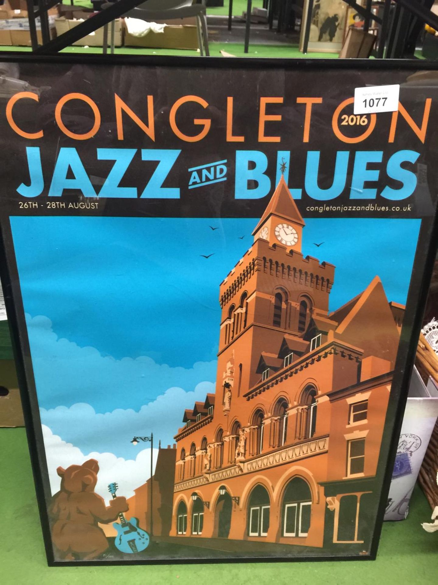 A 2016 CONGLETON JAZZ AND BLUES POSTER, 43CM X 60CM