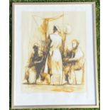 A VINTAGE BERNDT WENNSTROM SWEDISH MID CENTURY SIGNED LIMITED EDITION PRINT WITH GALLERY STAMP, 57 X