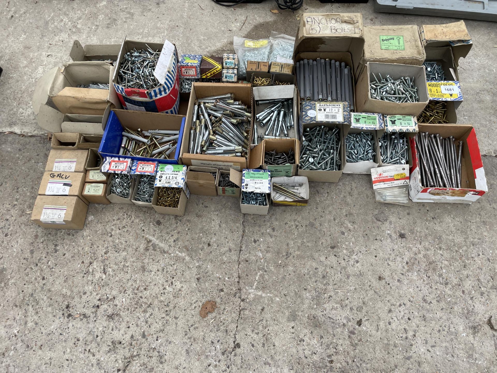 A LARGE ASSORTMENT OF VARIOUS SCREWS ETC