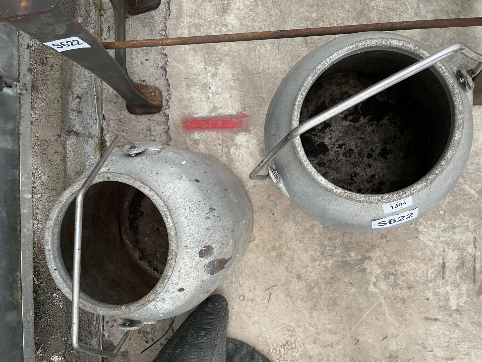 A PAIR OF STAINLESS STEEL MILKING BUCKETS - Image 2 of 4