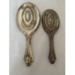 TWO HALLMARKED BIRMINGHAM SILVER BACKED HAND MIRRORS, EARLIEST DATING TO 1913