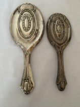 TWO HALLMARKED BIRMINGHAM SILVER BACKED HAND MIRRORS, EARLIEST DATING TO 1913