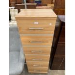 A MODERN CHEST OF SIX DRAWERS, 18" WIDE