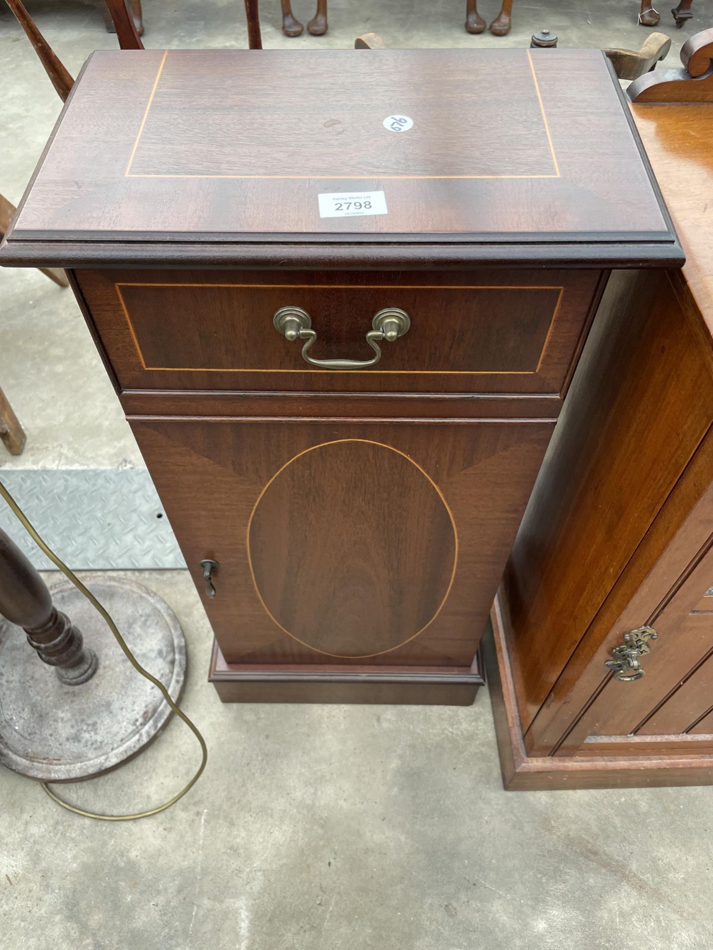 A MODERN MAHOGANY AND INLAID C.D. CABINET, 15" WIDE
