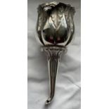 A GEORGIAN HALLMARKED SILVER TWO PIECE ROSE DESIGN FUNNEL, MARKS INDISTINCT, WEIGHT 131 GRAMS