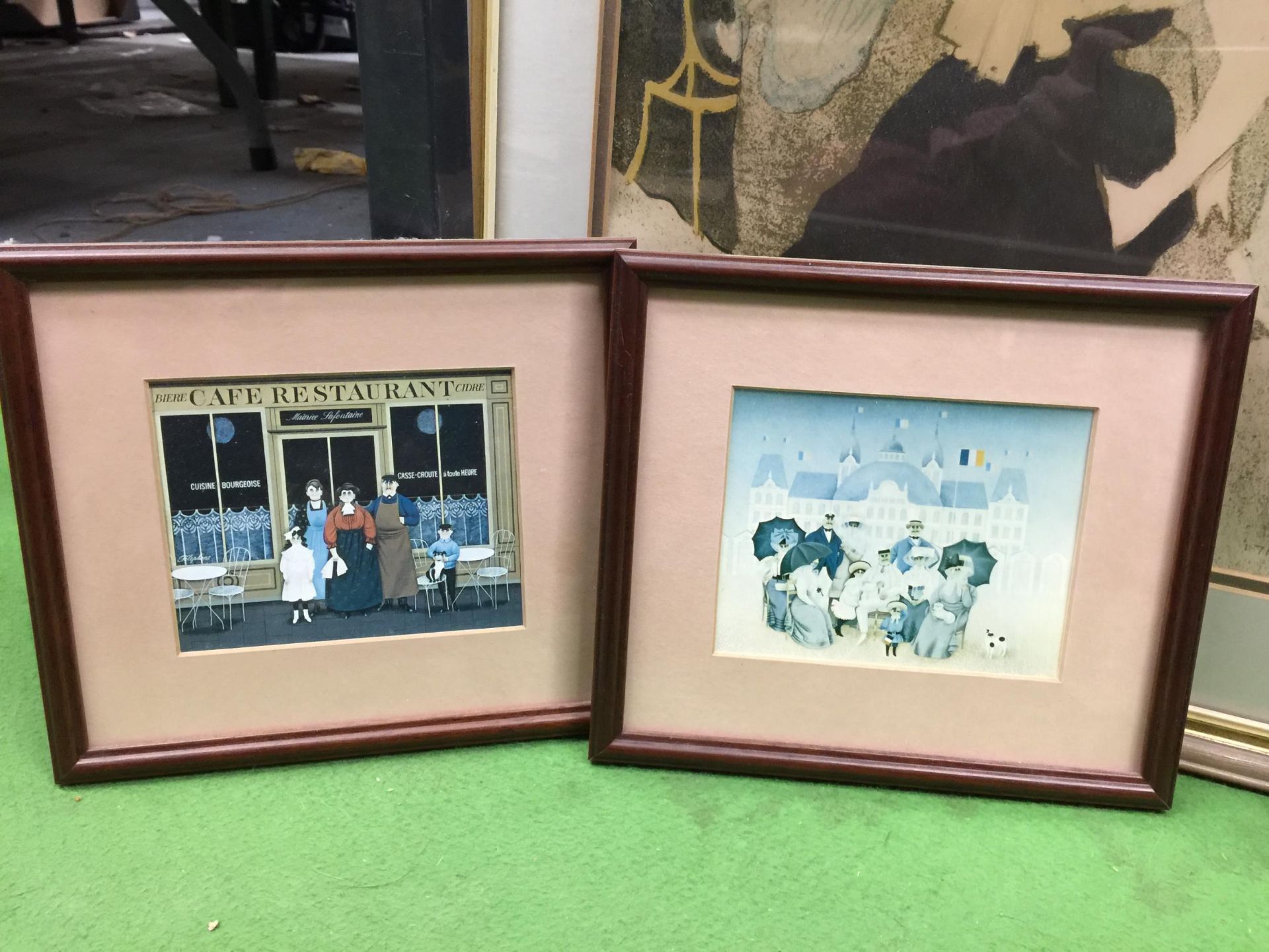 A GROUP OF FOUR FRAMED FRENCH PRINTS, CABARET POSTER ETC - Image 3 of 4