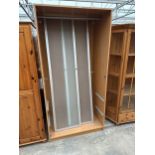 A MODERN WARDROBE WITH TWO FROSTED GLASS DOORS, 40" WIDE
