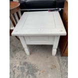 A MODERN PAINTED LAMP TABLE, 23" SQUARE