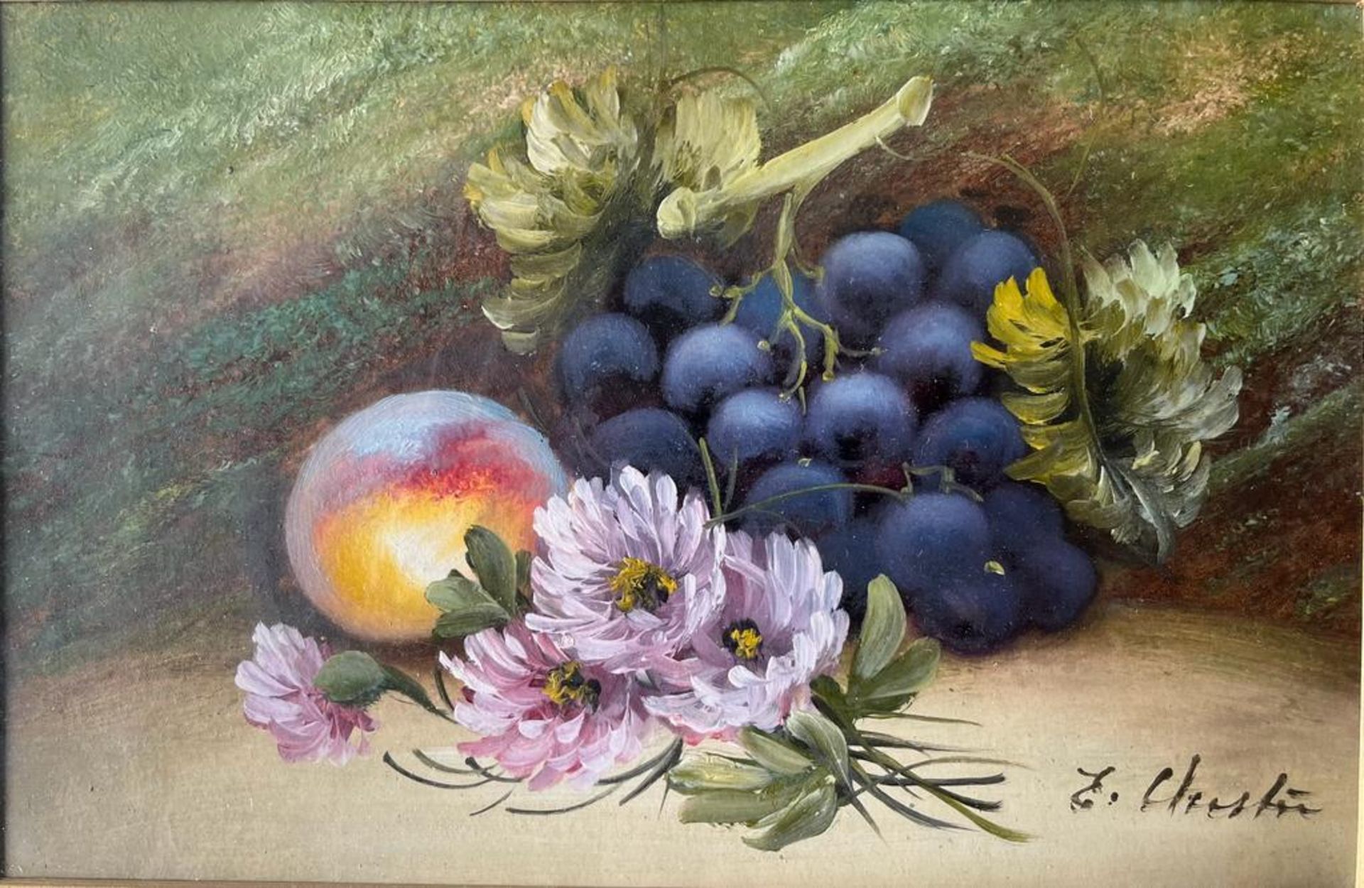 A PAIR OF GILT FRAMED HAND PAINTED STILL LIFE WATERCOLOURS WITH OIL HIGHLIGHTS, SIGNED E.CHESTER, 36 - Image 6 of 11