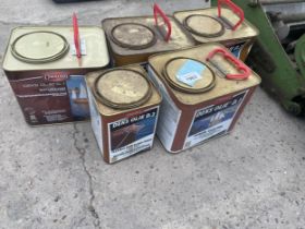 FIVE TINS OF BOAT OIL