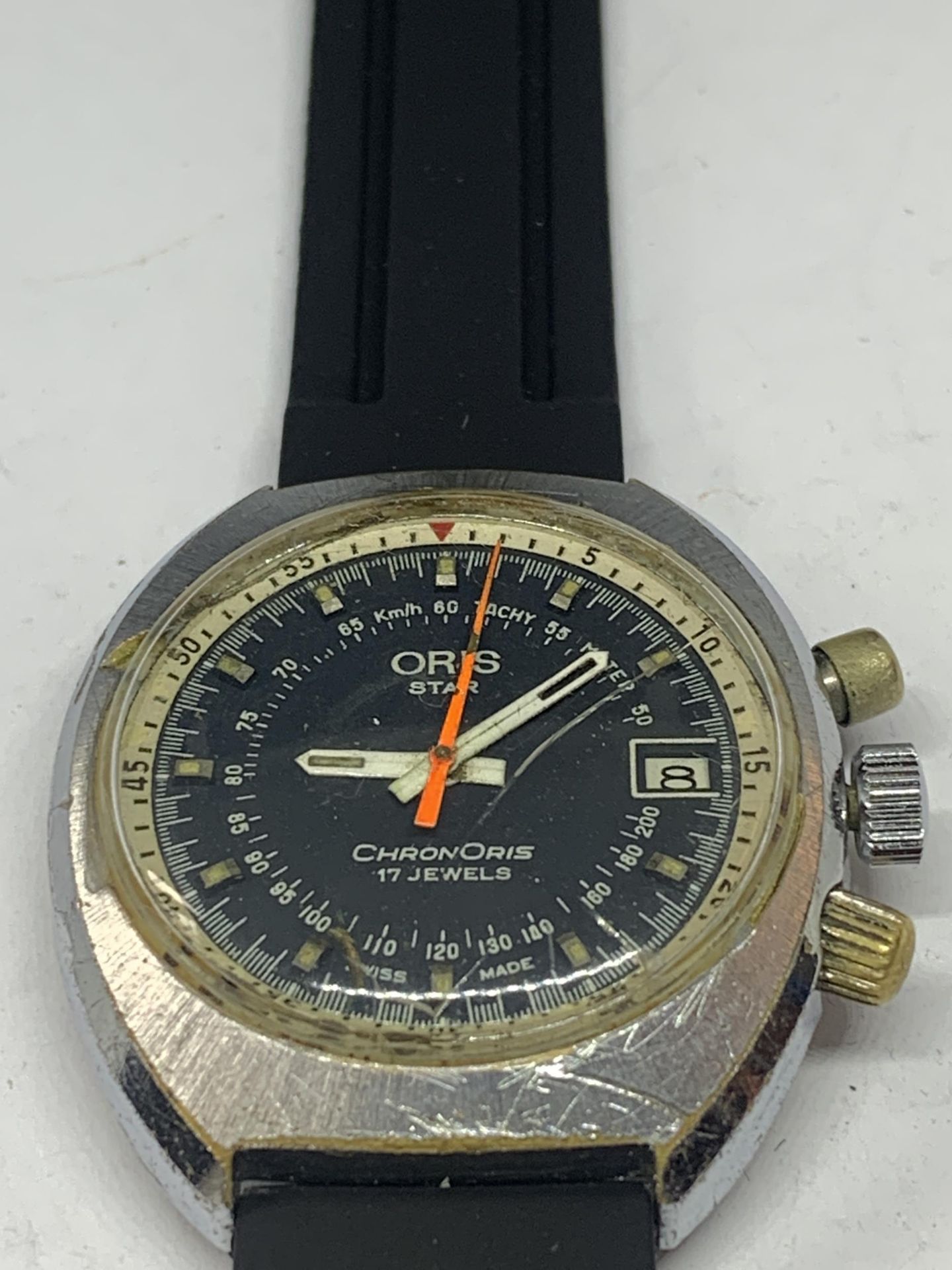 A VINTAGE ORIS CHRONORIS 17 JEWELS STAR WRIST WATCH SEEN WORKING BUT NO WARRANTY - Image 4 of 5