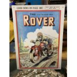 A MAN CAVE METAL ROVER COMIC FRONT PAGE SIGN 17 X 12"
