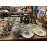 A MIXED LOT OF CERAMICS TO INLDUE WADE NATWEST PIG, WADE CHRISTMAS TEAPOT, PETER TABBIT, BUNNYKINS