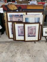 A LARGE ASSORTMENT OF FRAMED PRINTS AND PICTURES