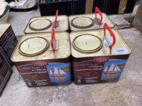 FOUR TINS OF OWATROL DECK OIL