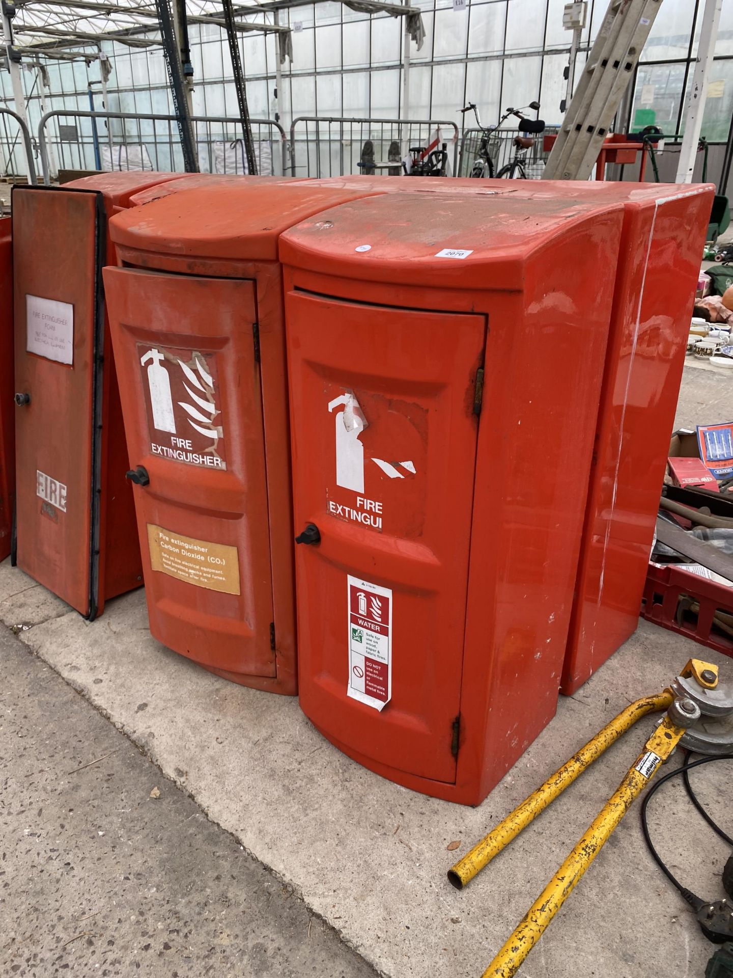 SEVEN VARIOUS FIRE EXTINGUISHER CABINETS - Image 3 of 4