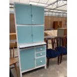 A 1950'S KITCHEN CABINET BY EASIWORK WITH PULL-OUT ENAMEL WORK SURFACE, 30" WIDE