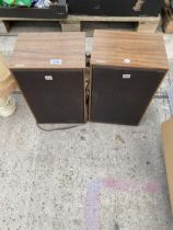 A PAIR OF WOODEN CASED SONY SPEAKERS