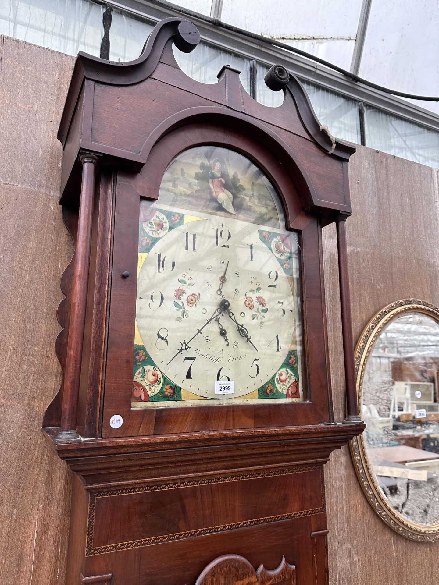 A 19TH CENTURY MAHOGANY AND CROSSBANDED 30 HOUR LONGCASE CLOCK WITH ENAMEL DIAL, RADCLIFFE ELAND - Image 2 of 5
