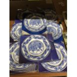 A GROUP OF BOXED BLUE AND WHITE SPODE PLATES