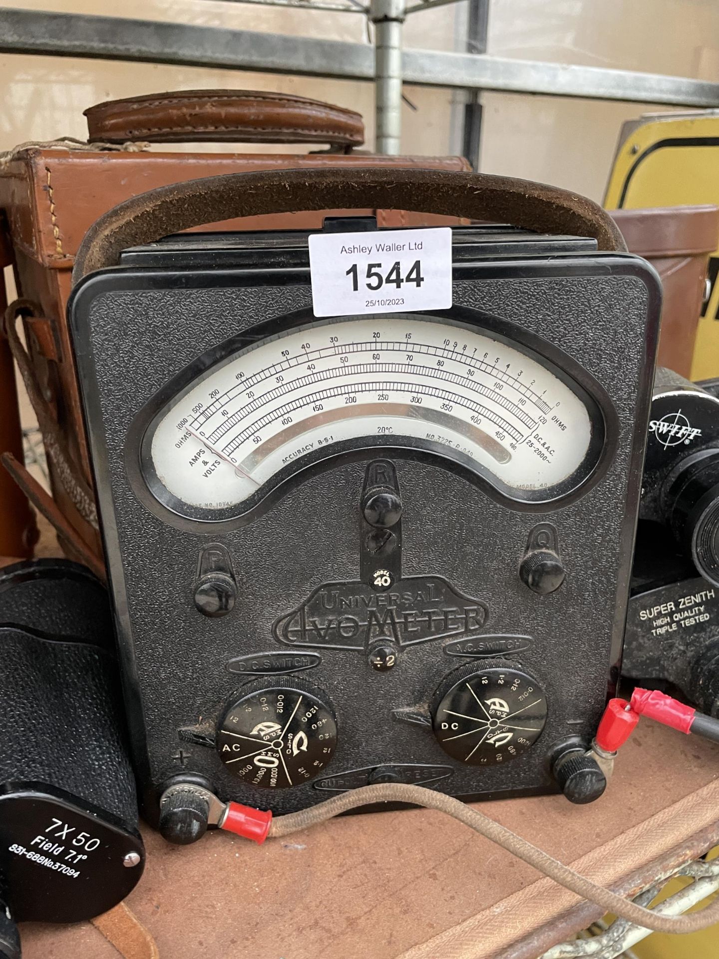 THREE SETS OF BINOCULARS WITH CASES AND A VINTAGE AVOMETER WITH CARRY CASE - Image 2 of 4