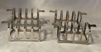 FOUR ELIZABETH II 1962 HALLMARKED SHEFFIELD TOAST RACKS, MAKERS MAPPIN & WEBB GROSS WEIGHT 201 GRAMS