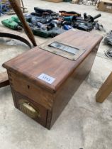 A VICTORIAN OAK 'GLEDHILL HALIFAX' CASH DRAWER WITH RECIEPT ROLLER