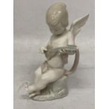 A LLADRO FIGURE OF A CHERUB PLAYING A MUSICAL INSTRUMENT