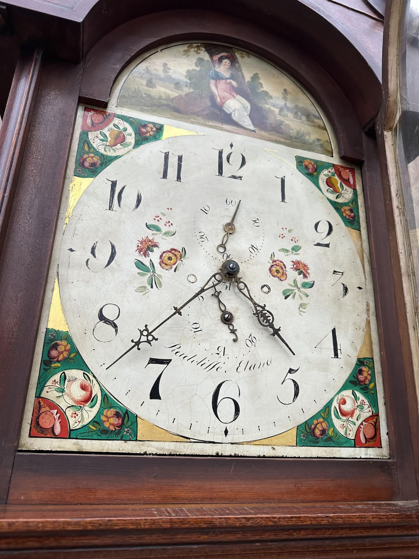 A 19TH CENTURY MAHOGANY AND CROSSBANDED 30 HOUR LONGCASE CLOCK WITH ENAMEL DIAL, RADCLIFFE ELAND - Bild 3 aus 5