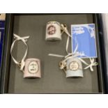A BOXED WEDGWOOD THREE TODDIES CHRISTMAS DECORATIONS