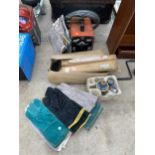 A SPRINT 120 ARC WELDER, WELDING RODS, GLOVES AND A PRESSURE GAUGE ETC