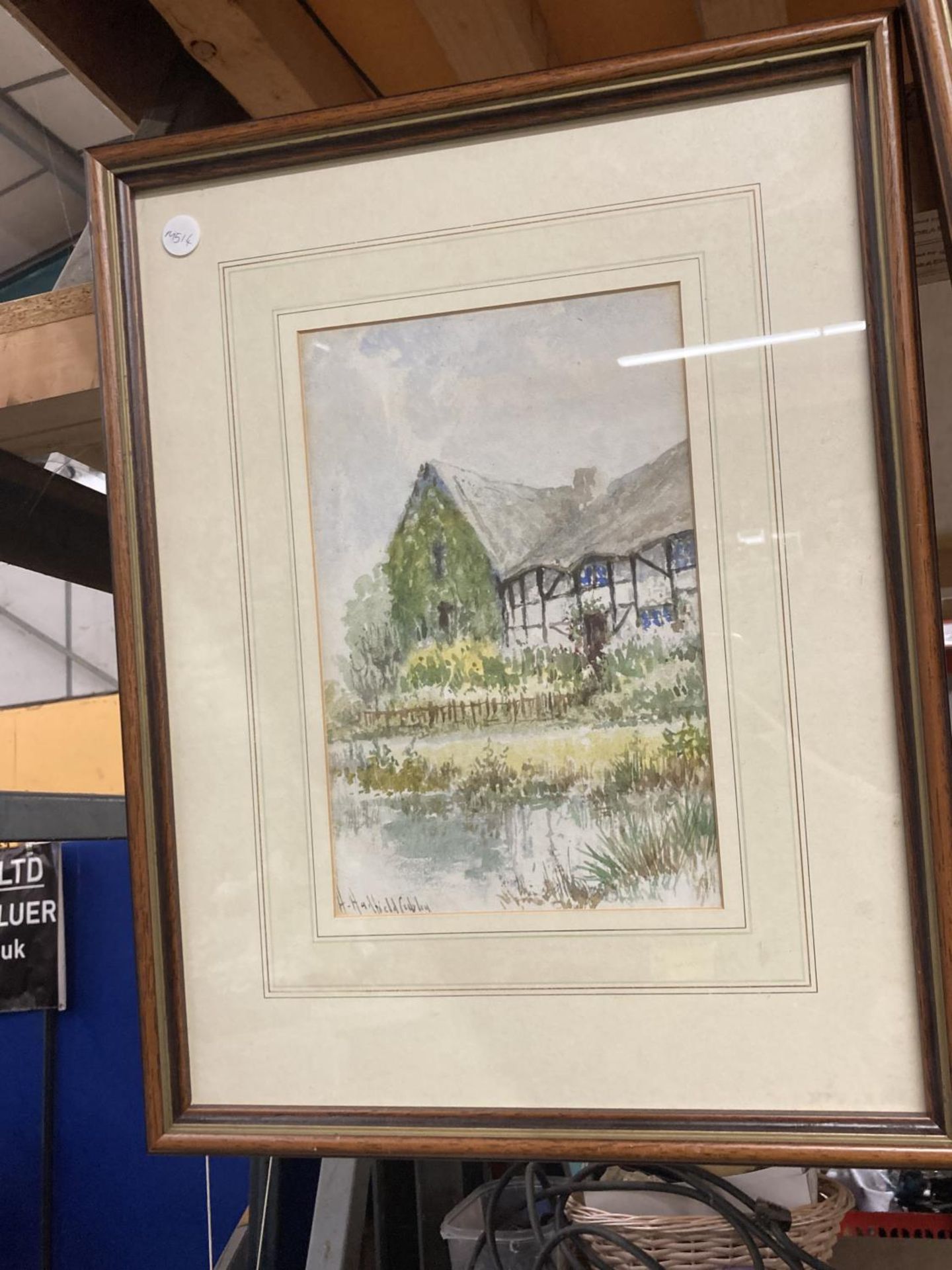 TWO FRAMED WATERCOLOURS OF COTTAGE SCENES SIGNED BY THE ARTIST HENRY HADFIELD CUBLEY - Bild 3 aus 3