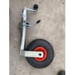 AN AS NEW JOCKEY WHEEL WITH RUBBER TYRE