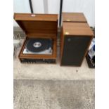 A GOLDRING LENCO GL75 RECORD PLAYER AND A PAIR OF WOODEN CASED SPEAKERS