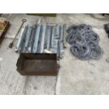 A LARGE QUANTITY OF RADIATOR BRACKETS AND WINDOW LEAD