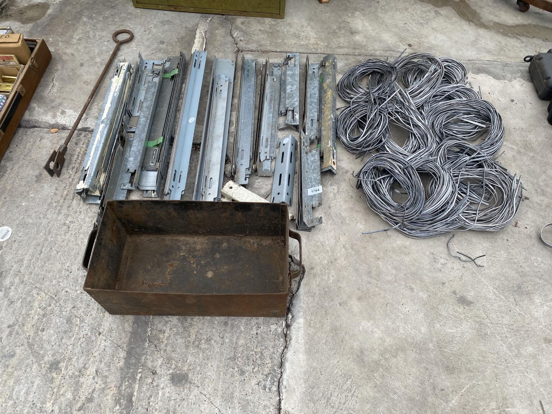 A LARGE QUANTITY OF RADIATOR BRACKETS AND WINDOW LEAD