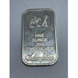 A SILVER TOWNE ONE OUNCE .999 FINE SILVER INGOT