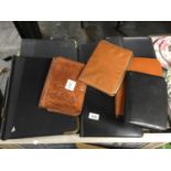 A QUANTITY OF FOLDERS TO INCLUDE LEATHER