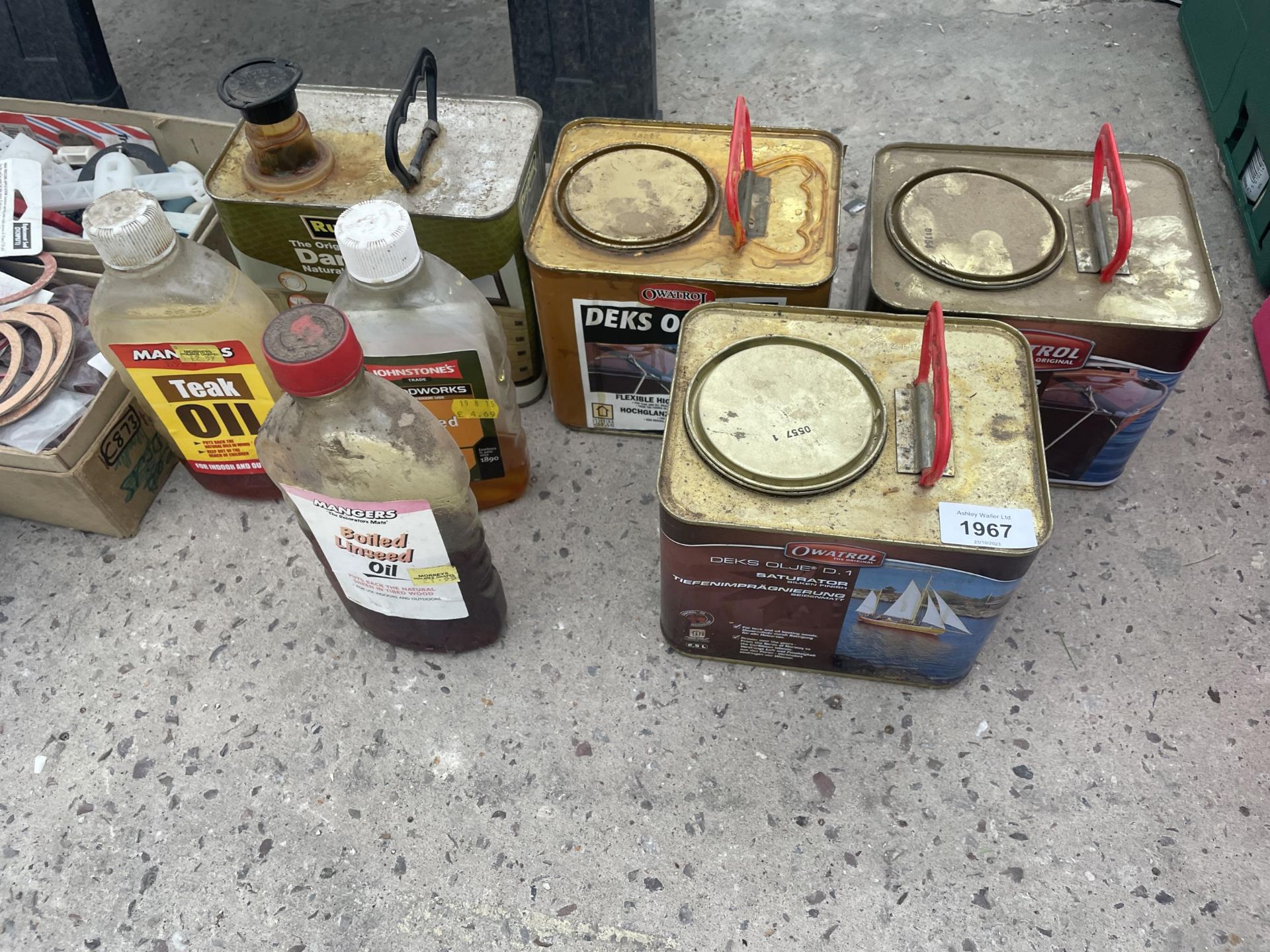 AN ASSORTMENT OF WOOD STAINS AND OILS