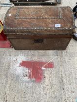 A VINTAGE PONY SKIN STORAGE TRUNK