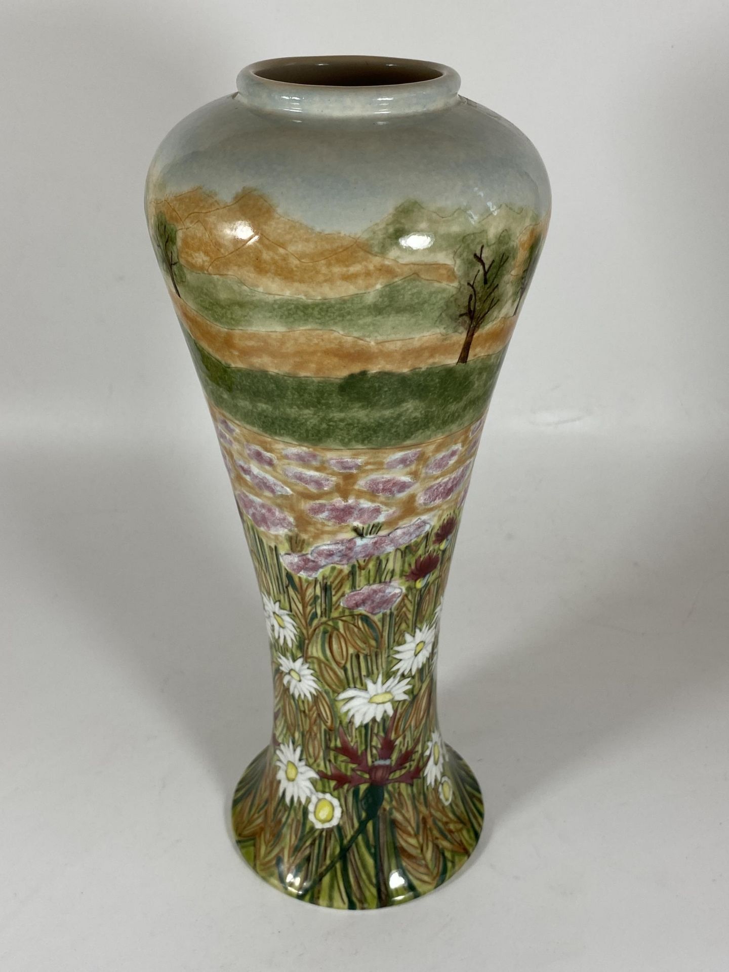 A COBRIDGE STONEWARE 'SUMMER MEADOW' DAISY FIELD LIMITED EDITION VASE DESIGNED BY RACHEL BISHOP, - Image 2 of 3