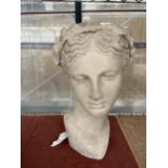 A SMALL RESIN BUST OF A FEMALE FIGURE (H:38CM)