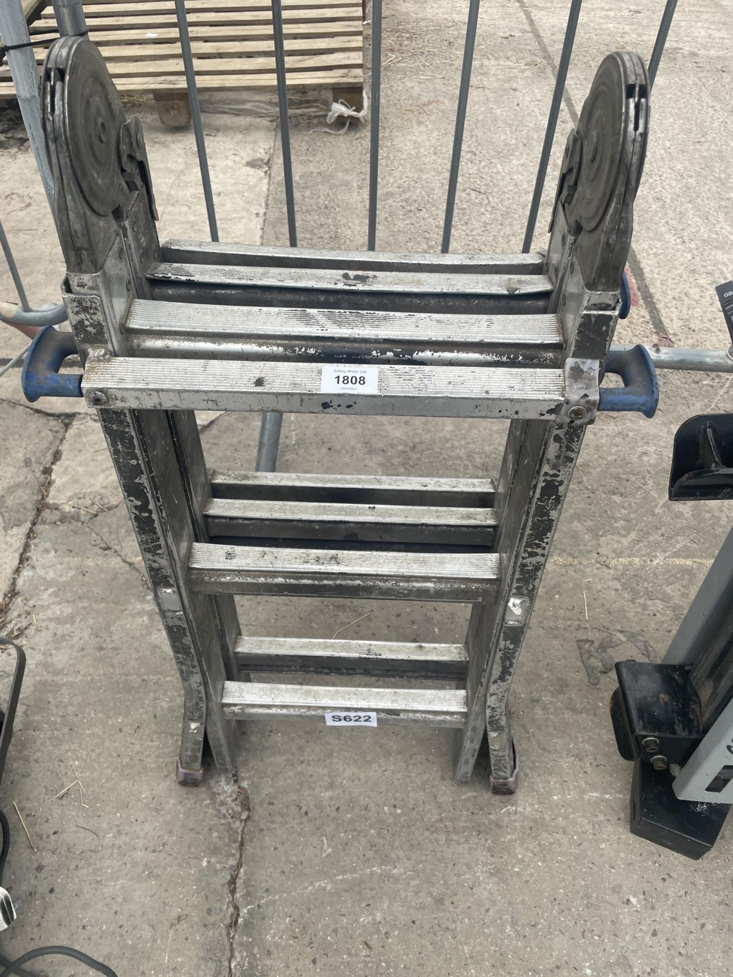 A SET OF FOLDING ALUMINIUM LADDERS