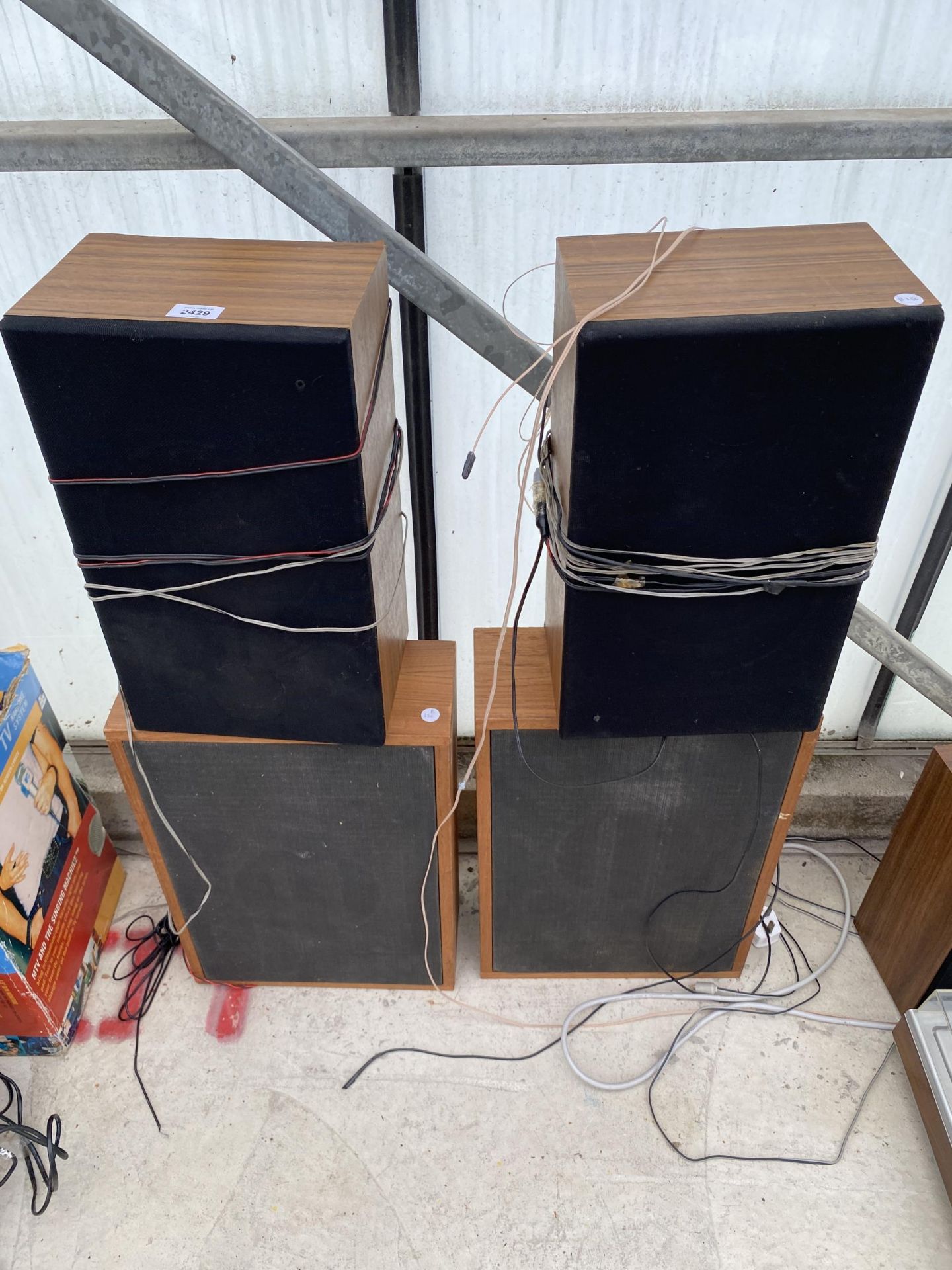 FOUR VARIOUS WOODEN CASED SPEAKERS